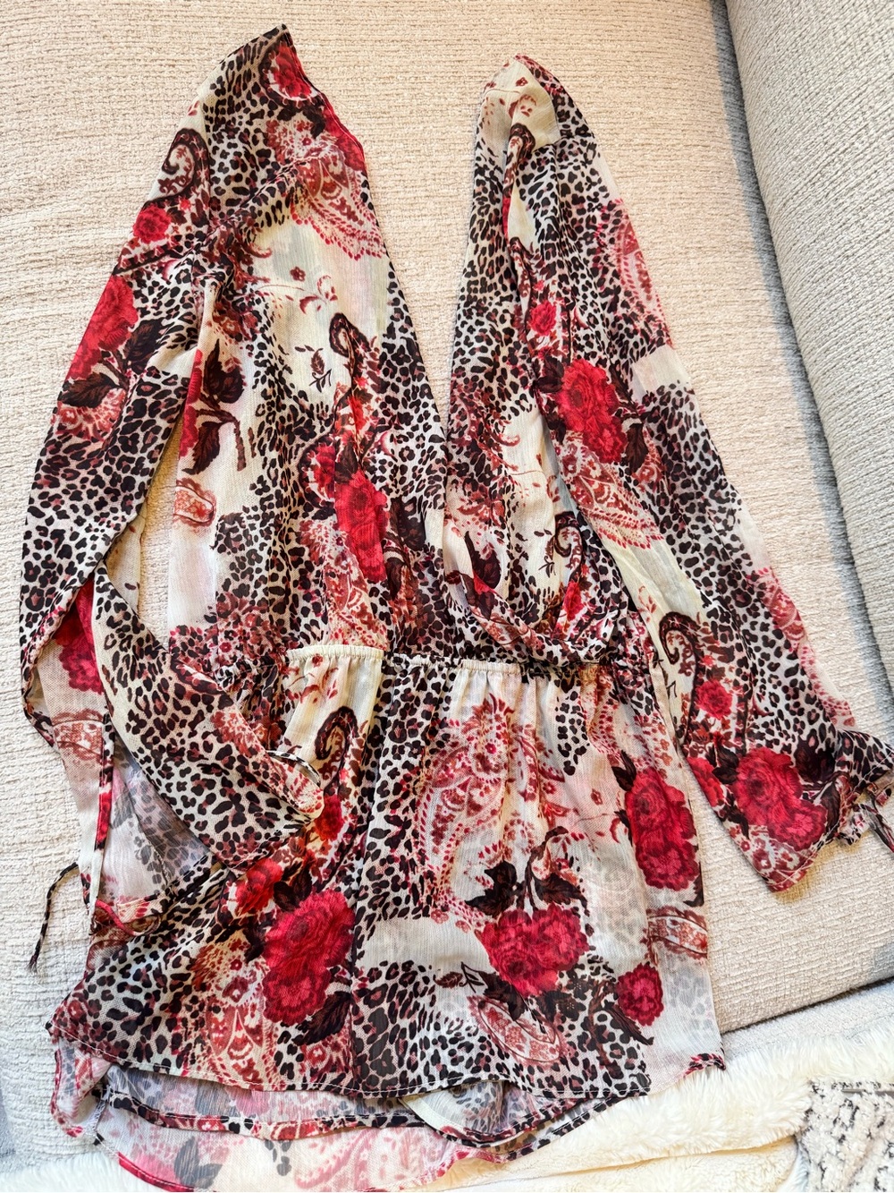 Princess Polly floral leopard print romper size 10
